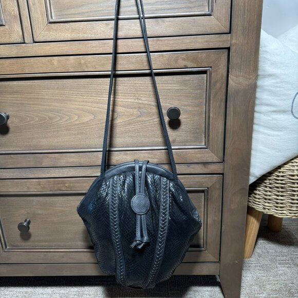 Black Snakeskin-Embossed Shoulder Bag — NWOT - Picture 12 of 12